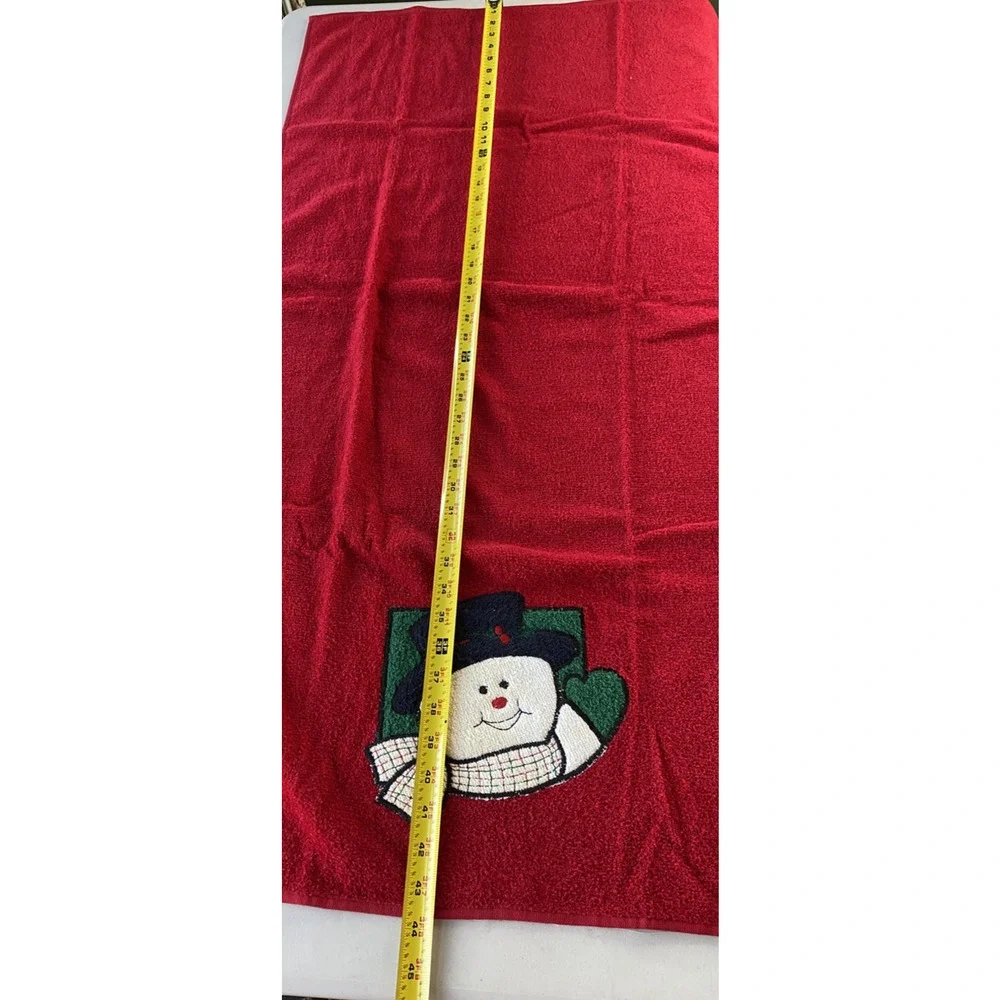 Christmas Towel Set by Cannon Vintage Red & Green Cotton Decorative Novelty XMas